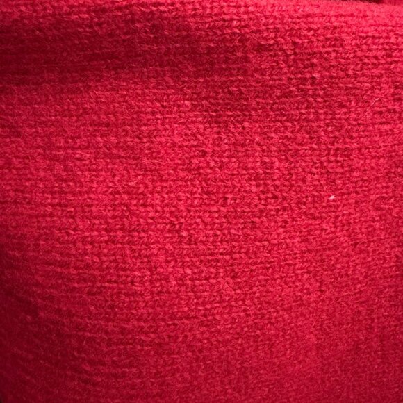 Red Scarf Bandanna — Women’s Neck Kerchief Knitted Triangle Scarf - Picture 3 of 3